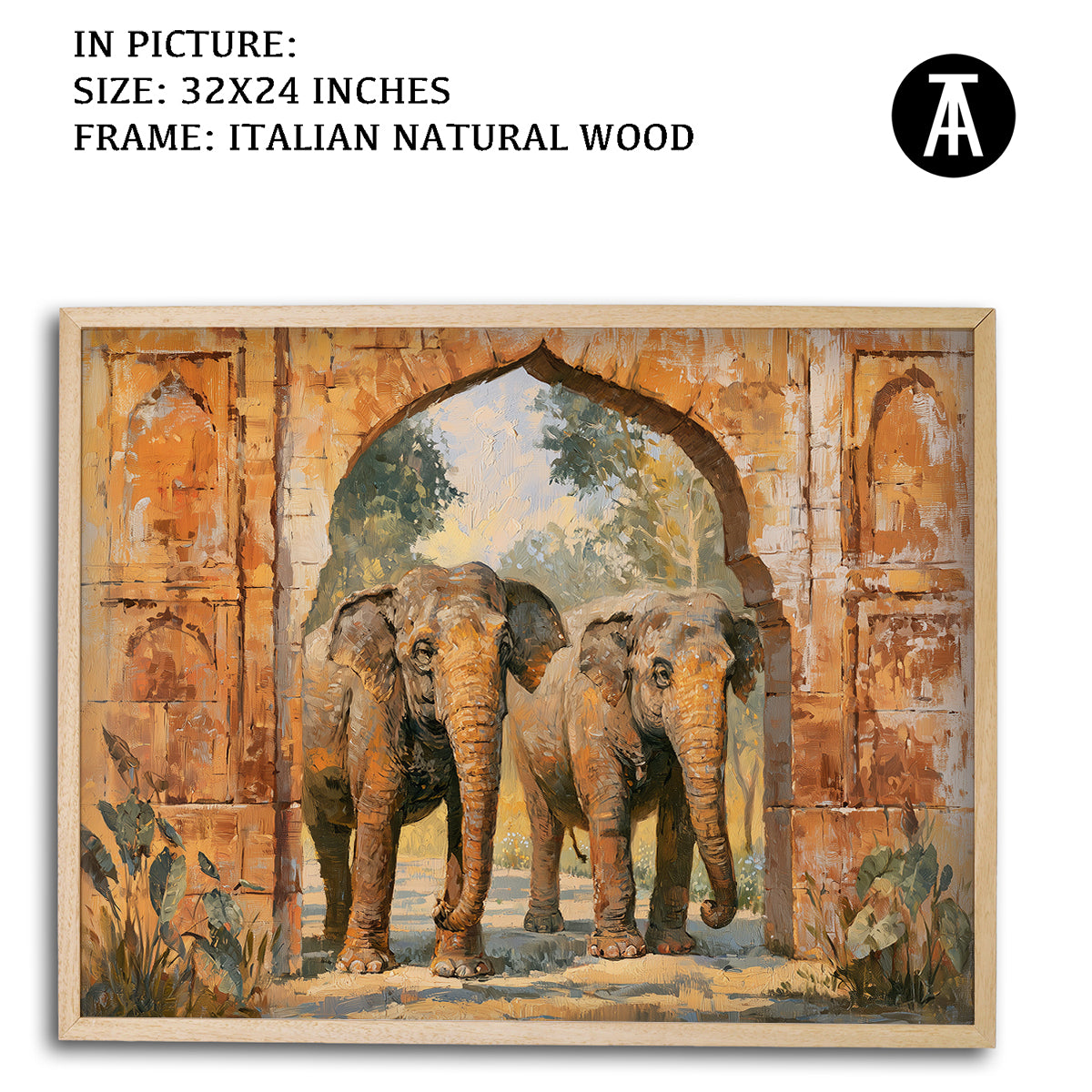 Artwork in Natural Wood Frame