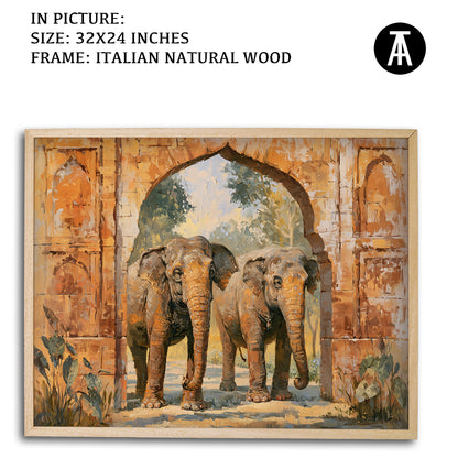 Artwork in Natural Wood Frame