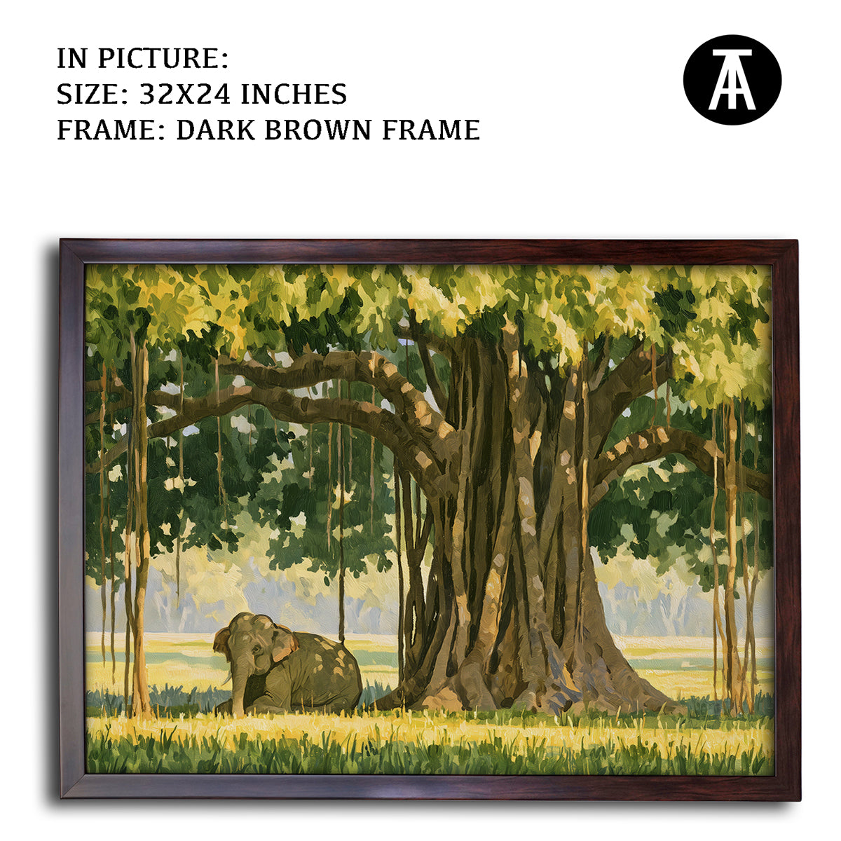 Artwork in Dark Brown Frame
