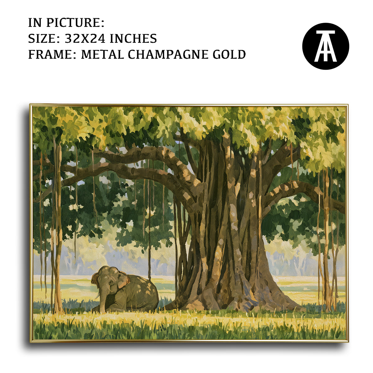 Artwork in Metal Champagne Gold Frame