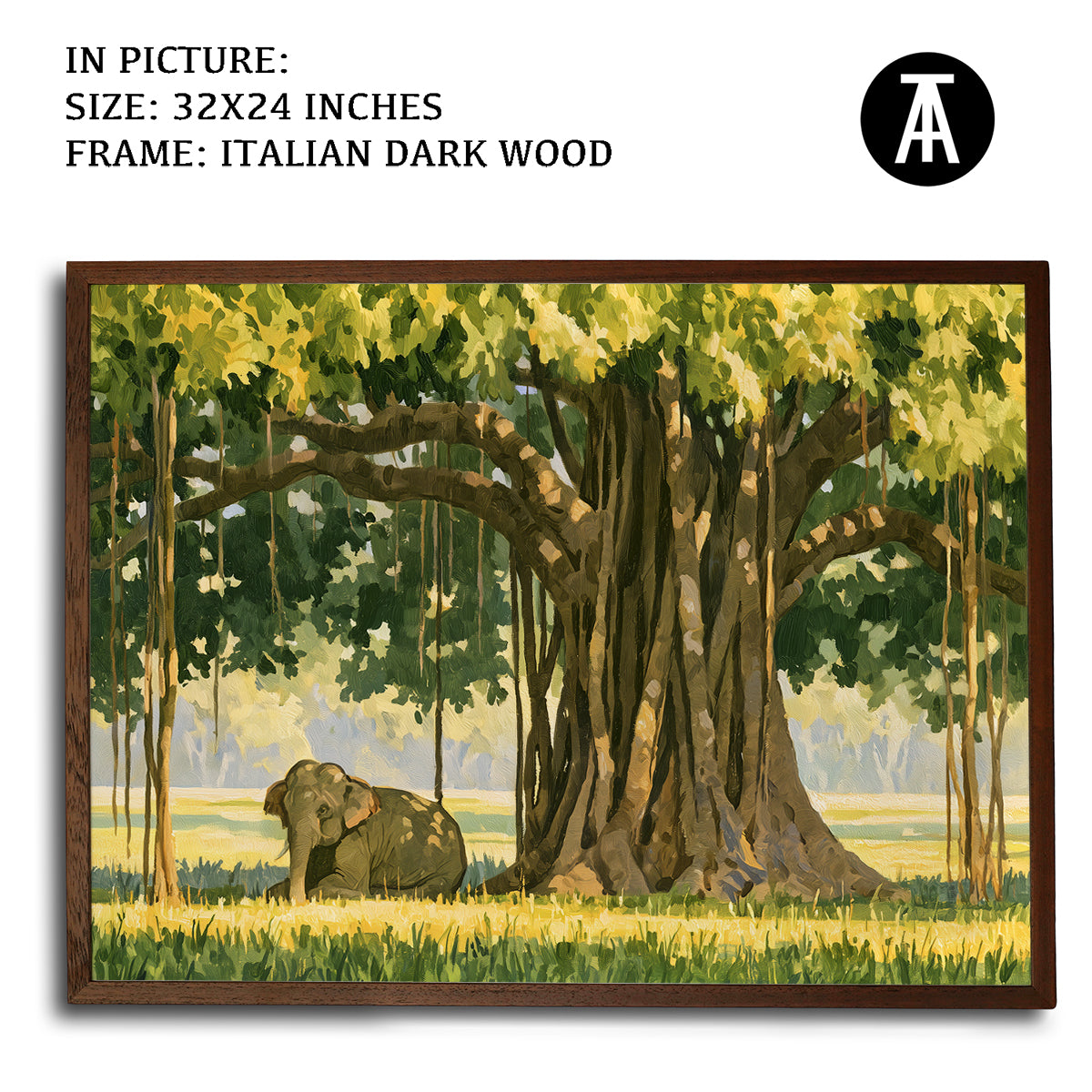 Artwork in Dark Wood Frame