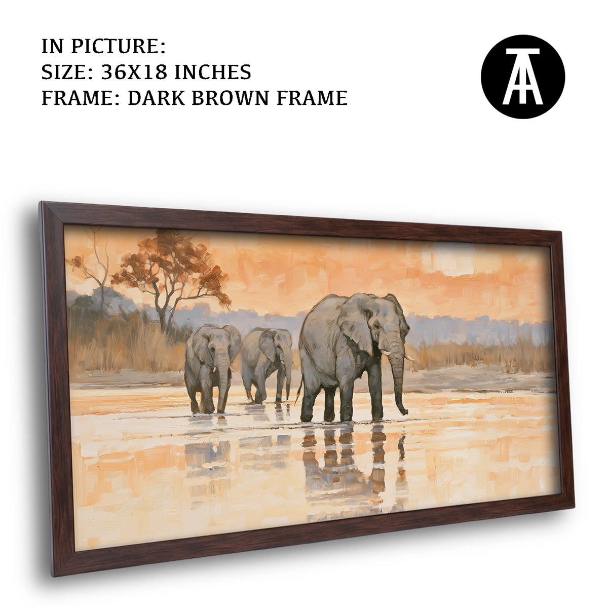 Artwork in Dark Brown Frame