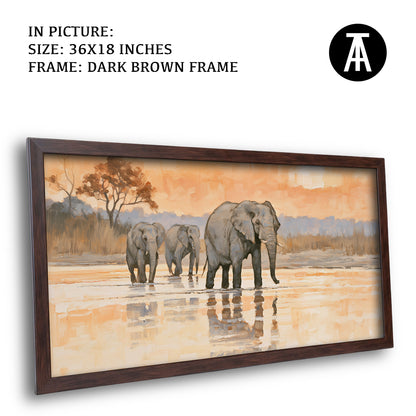 Artwork in Dark Brown Frame