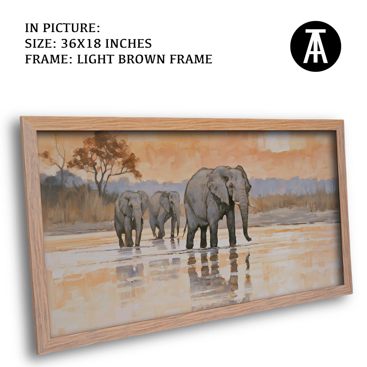 Artwork in Light Brown Frame