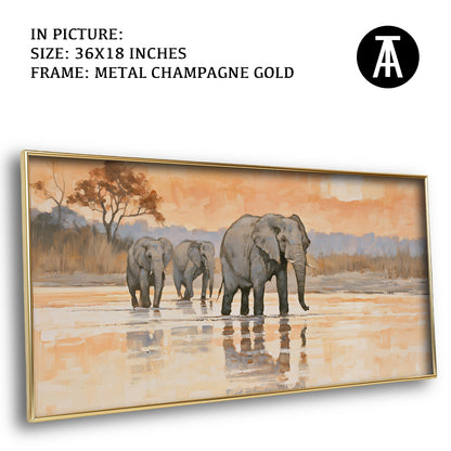 Artwork in Metal Champagne Gold Frame