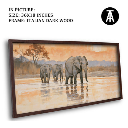 Artwork in Dark Wood Frame