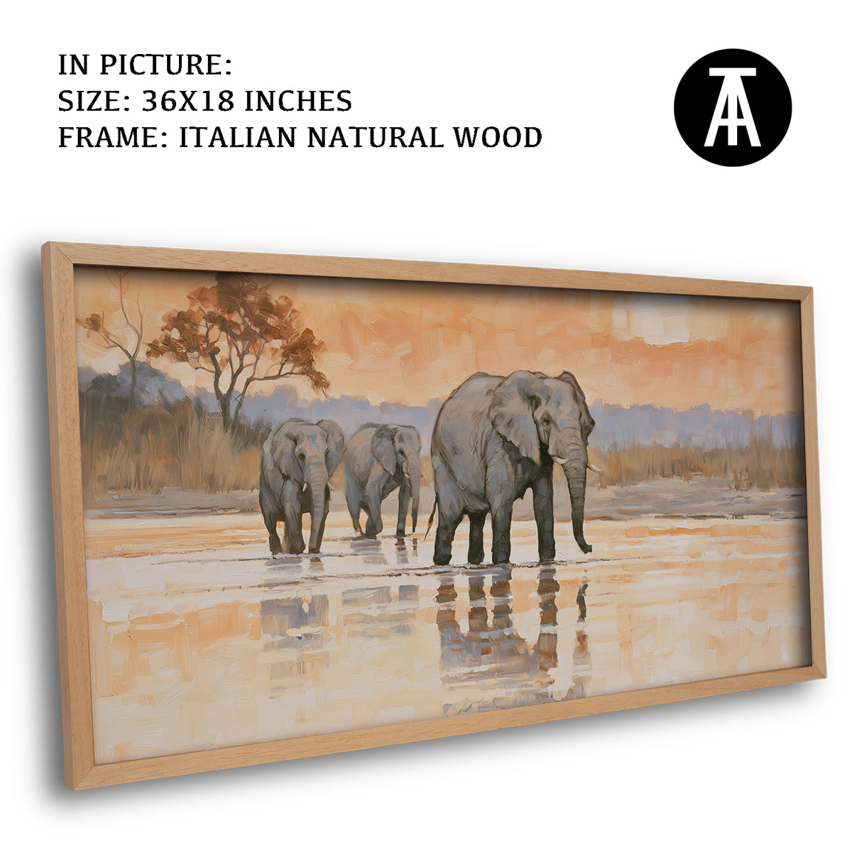 Artwork in Natural Wood Frame