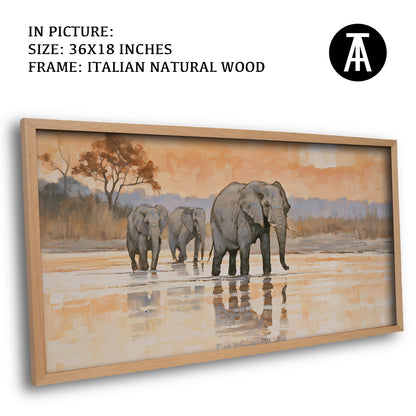 Artwork in Natural Wood Frame