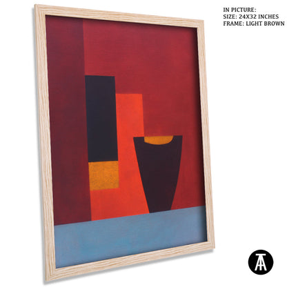 Artwork in Light Brown Frame