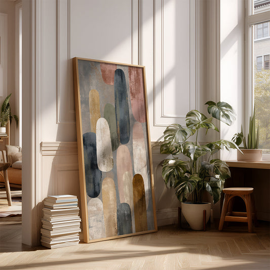 Panoramic Indian Painting in a Lifestyle Setting