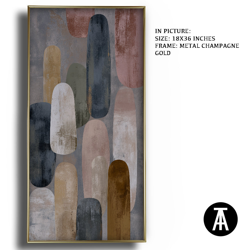 Artwork in Metal Champagne Gold Frame