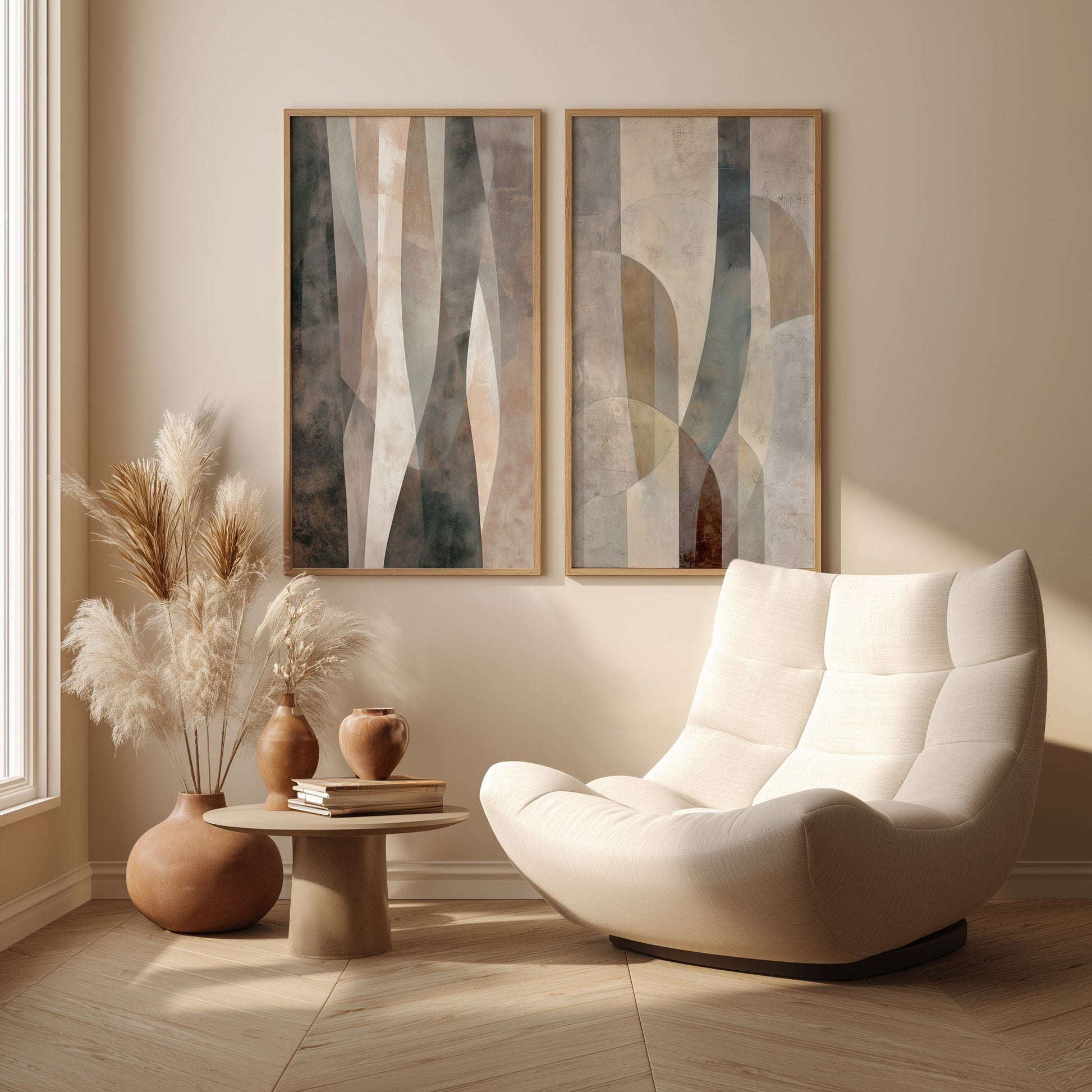 Bauhaus Abstract Painting in a Lifestyle Setting