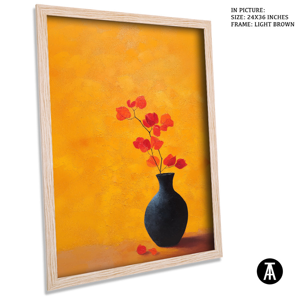 Artwork in Light Brown Frame