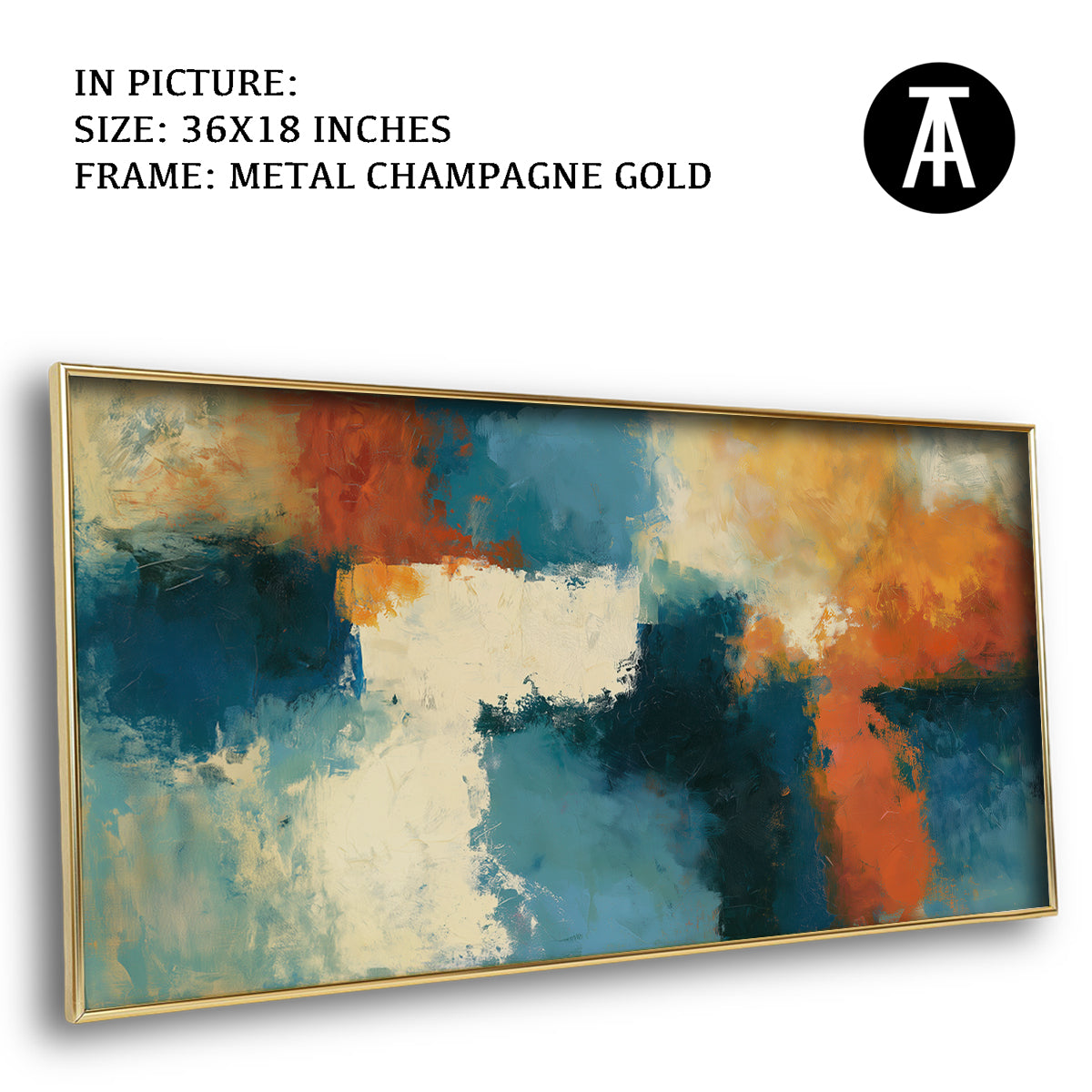 Artwork in Metal Champagne Gold Frame