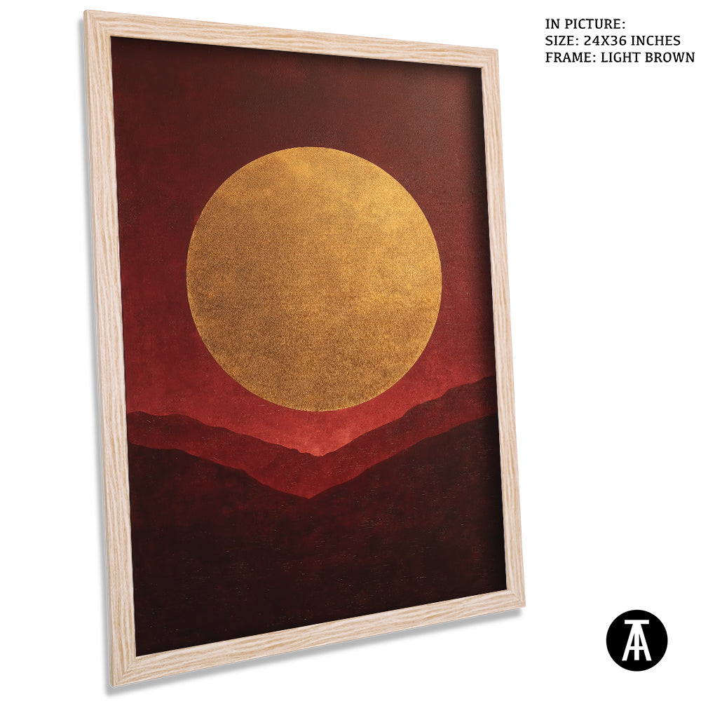 Artwork in Light Brown Frame