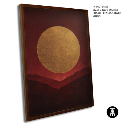 Artwork in Dark Wood Frame