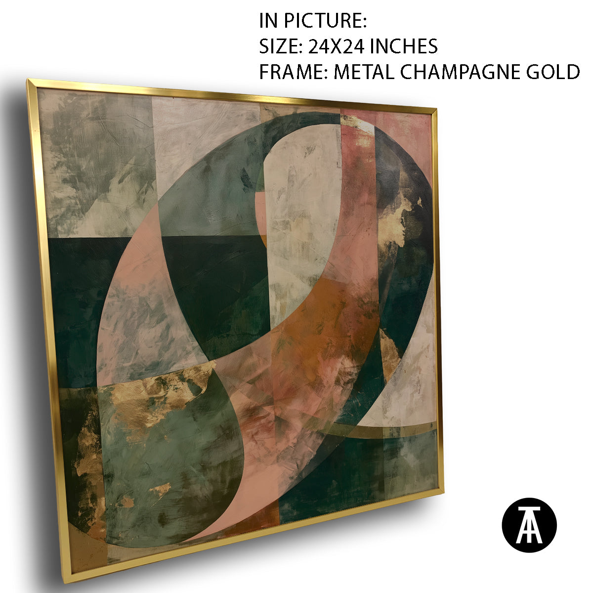 Artwork in Metal Champagne Gold Frame