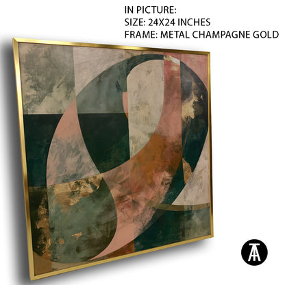 Artwork in Metal Champagne Gold Frame
