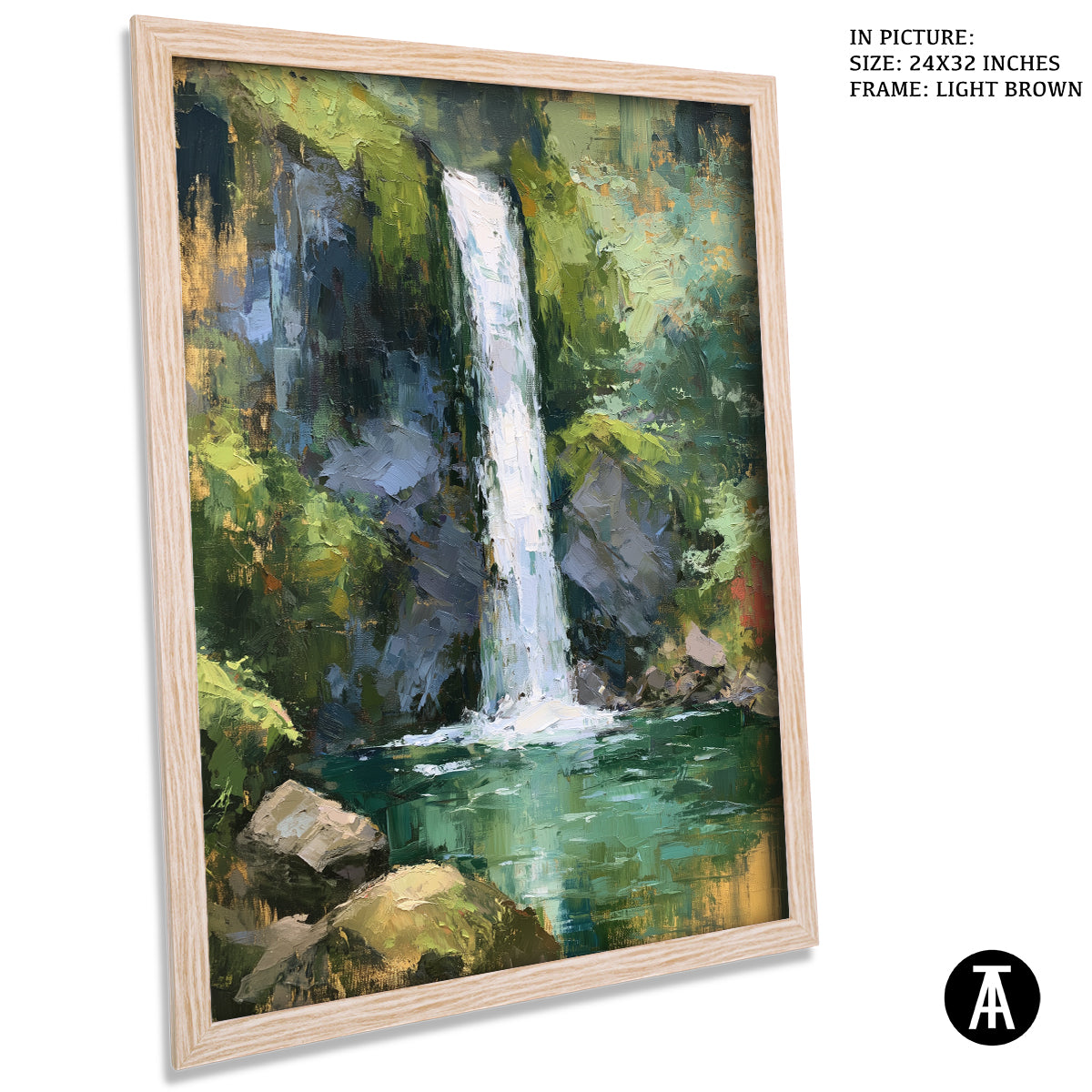 Artwork in Light Brown Frame