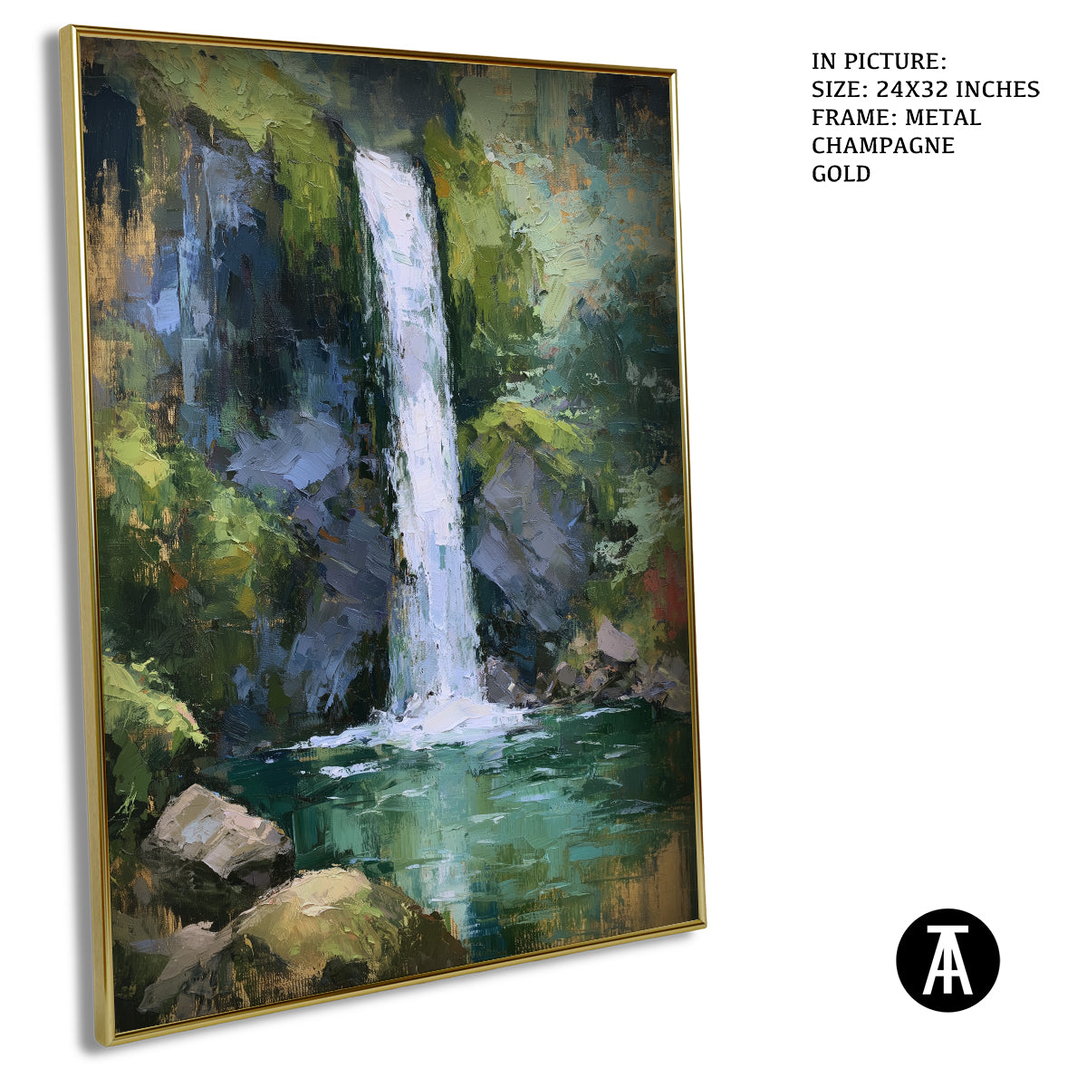 Artwork in Metal Champagne Gold Frame