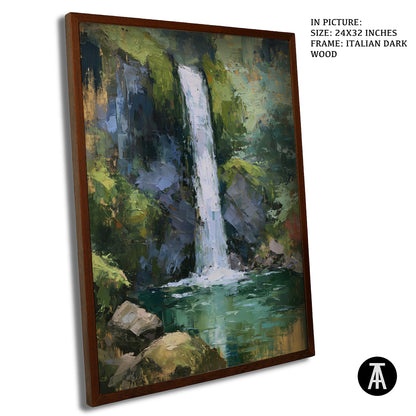 Artwork in Dark Wood Frame