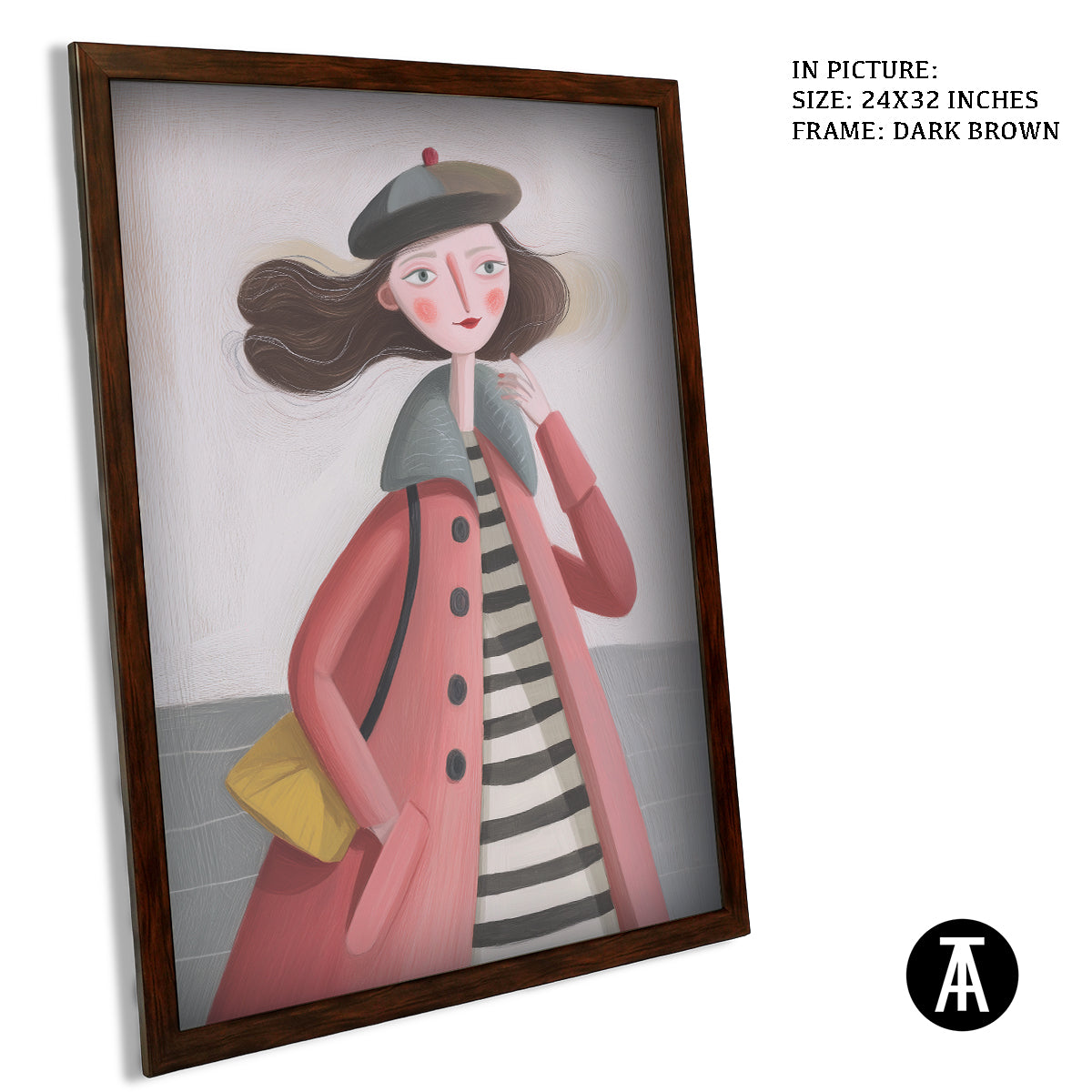 Artwork in Dark Brown Frame