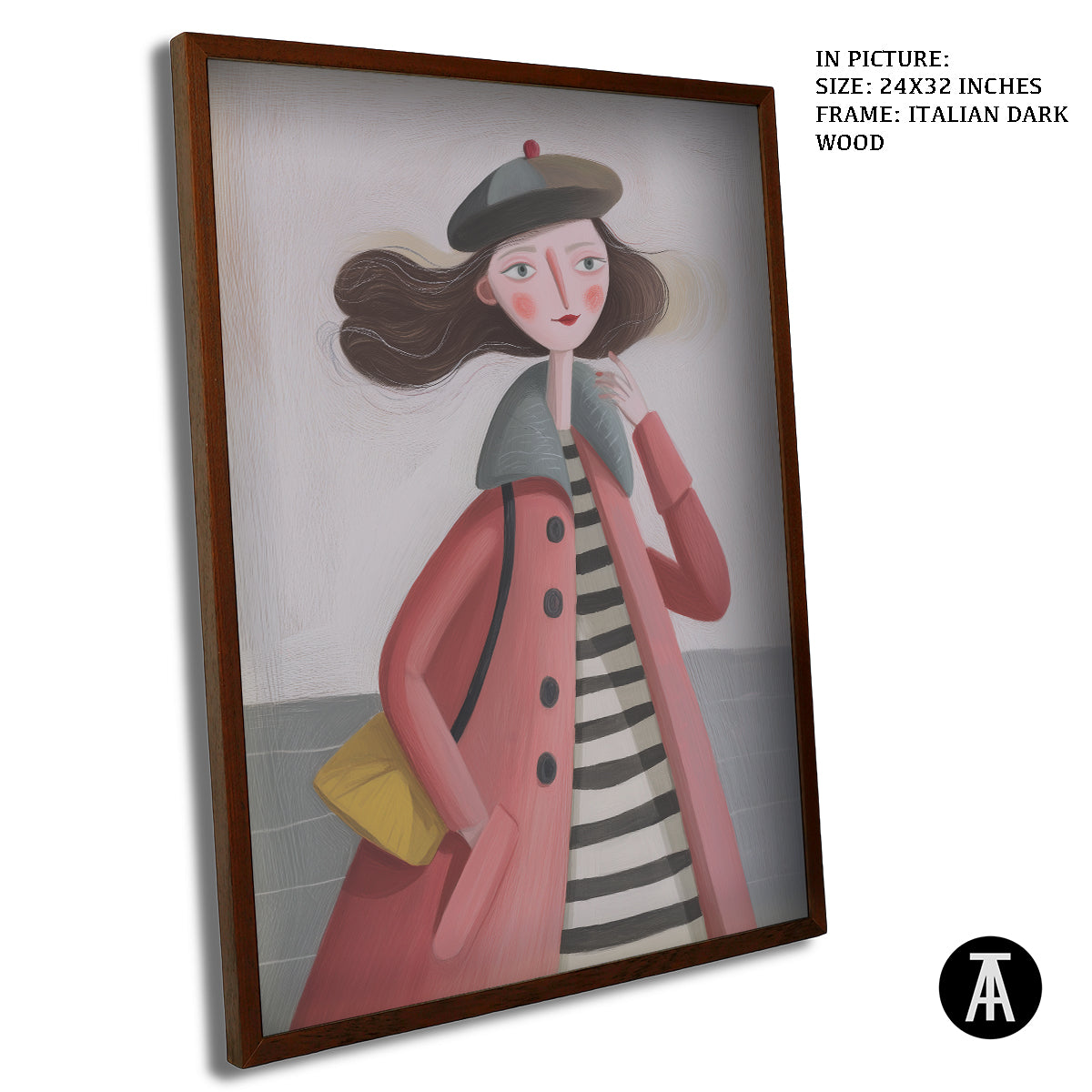 Artwork in Dark Wood Frame