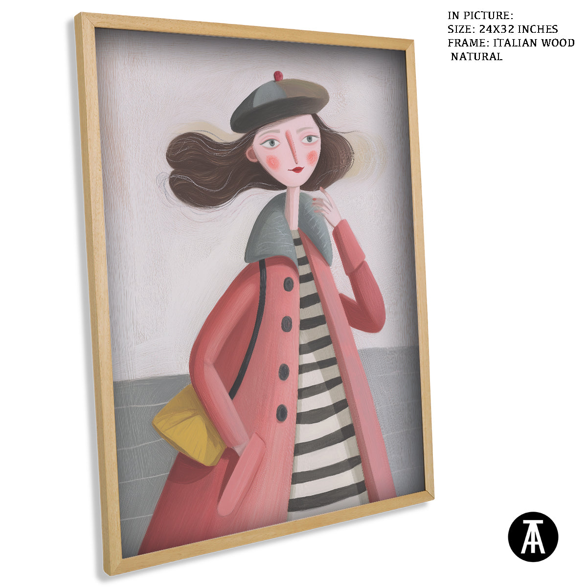 Artwork in Natural Wood Frame