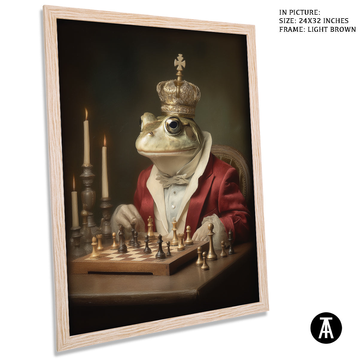 Artwork in Light Brown Frame