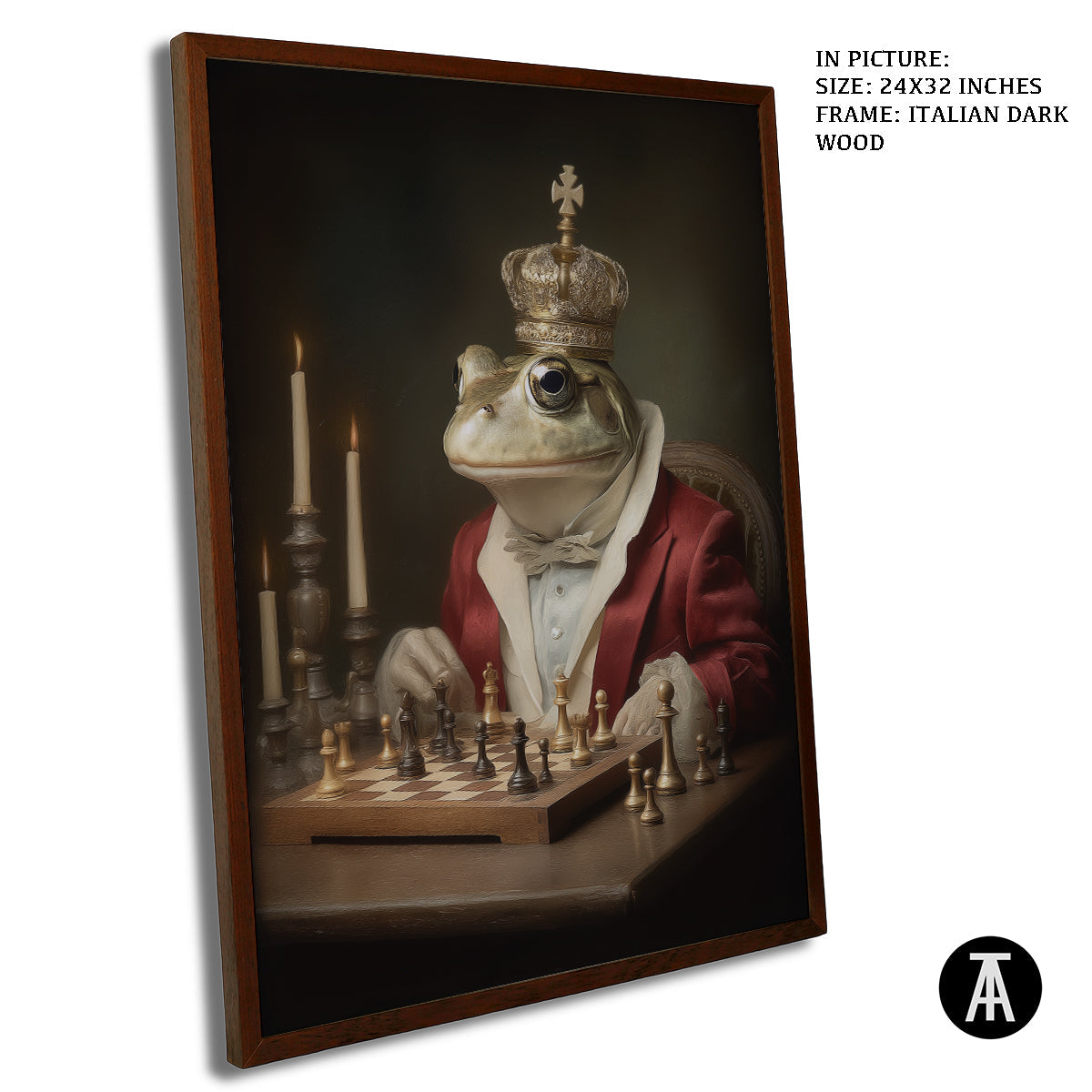 Artwork in Dark Wood Frame