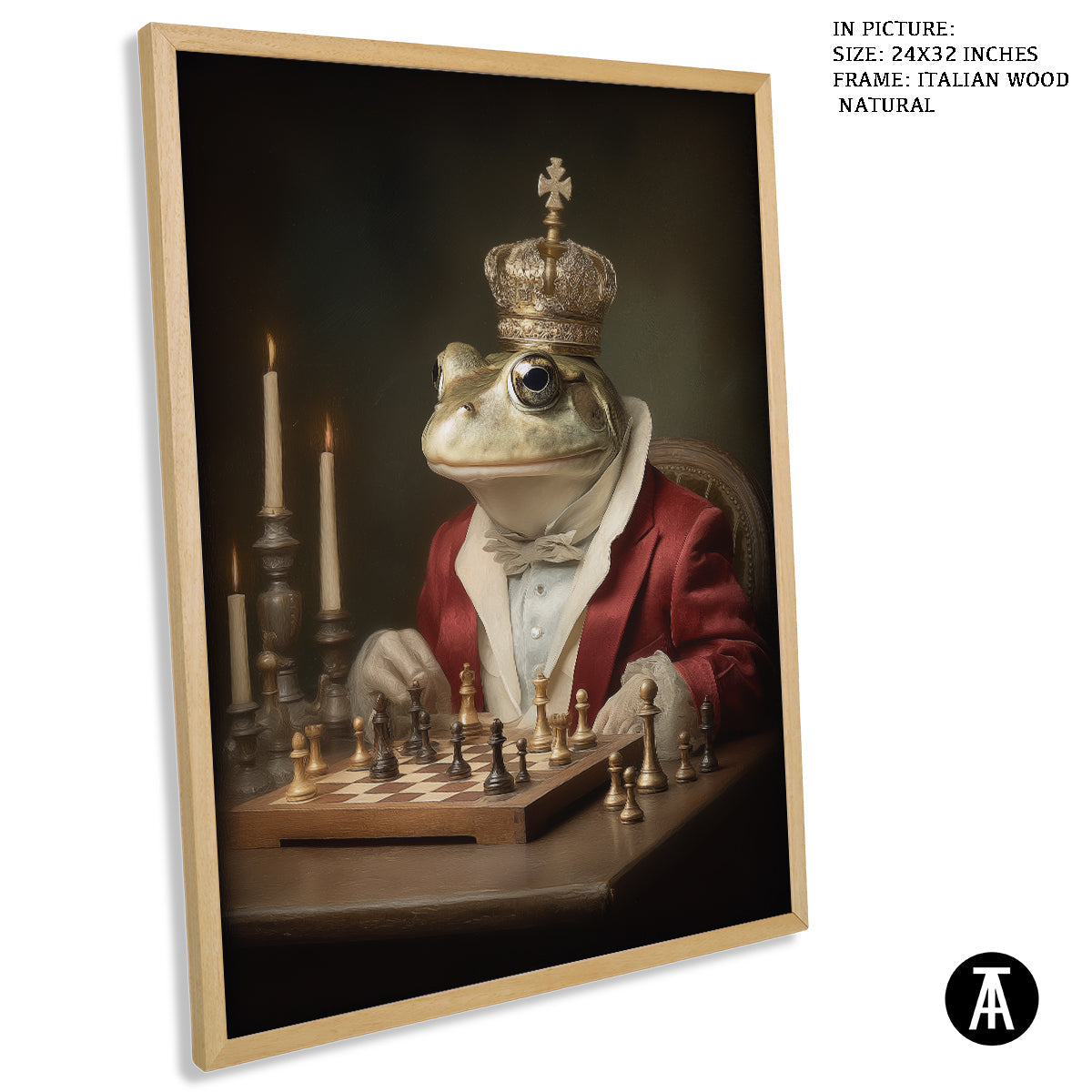 Artwork in Natural Wood Frame