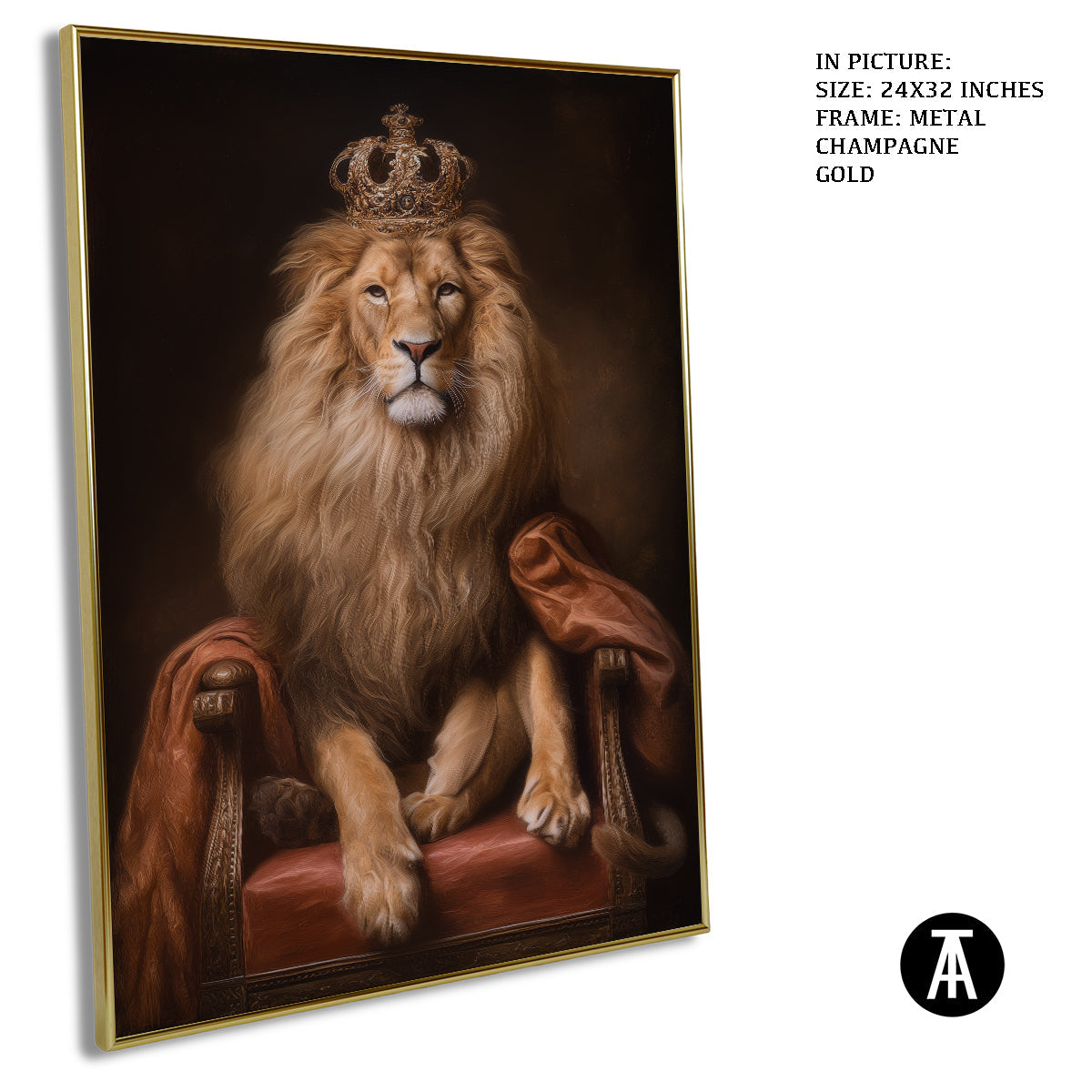 Artwork in Metal Champagne Gold Frame