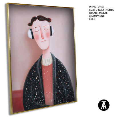 Artwork in Metal Champagne Gold Frame