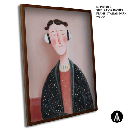 Artwork in Dark Wood Frame