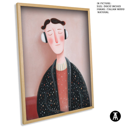 Artwork in Natural Wood Frame