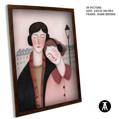 Artwork in Dark Brown Frame