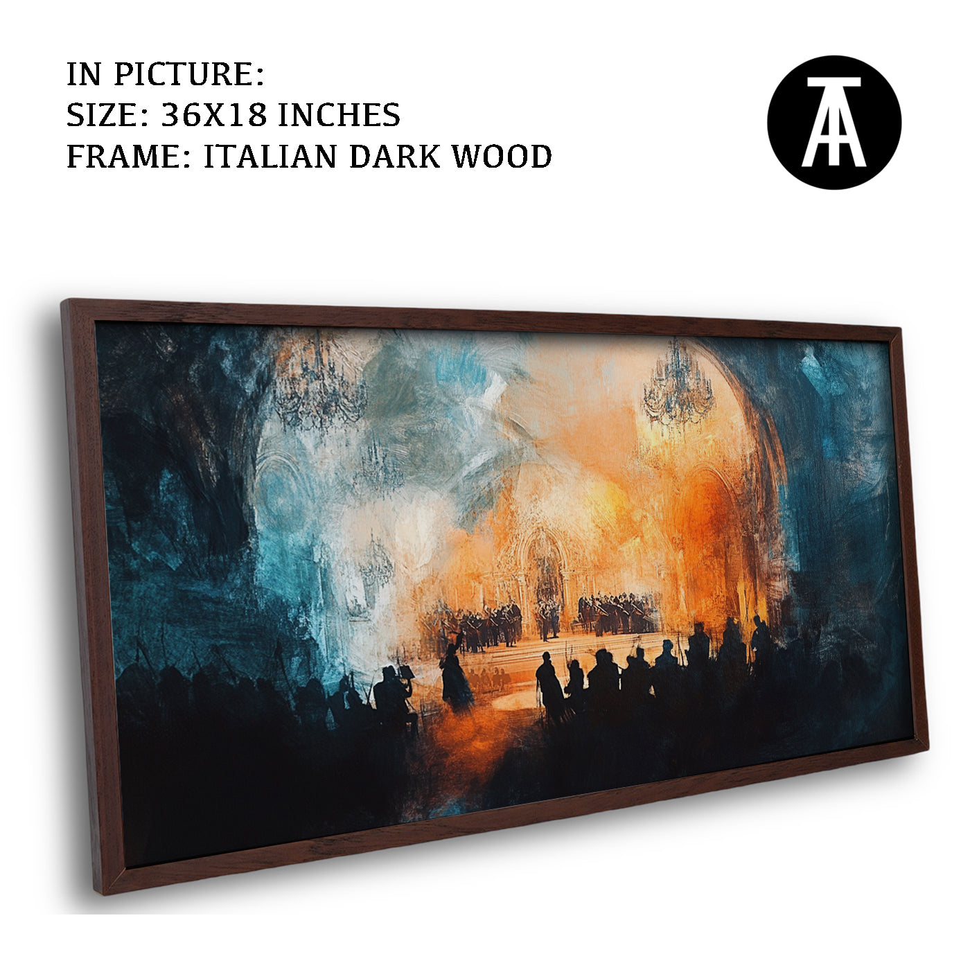 Artwork in Dark Wood Frame