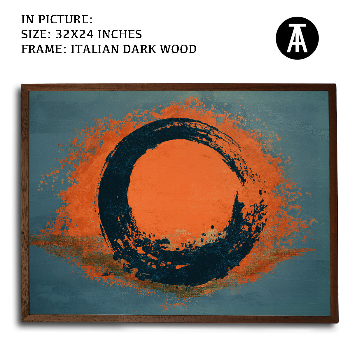 Artwork in Dark Wood Frame