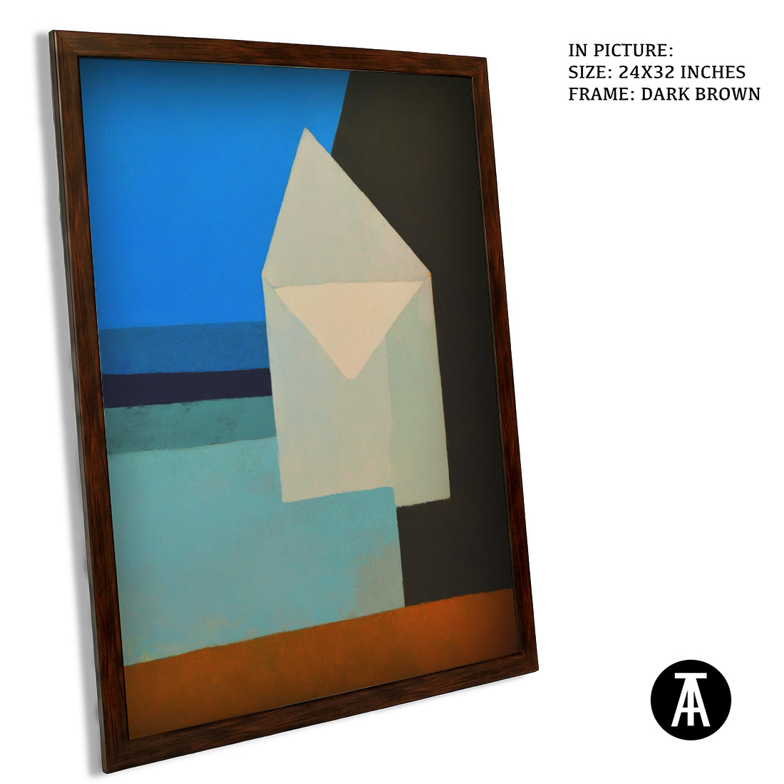 Artwork in Dark Brown Frame