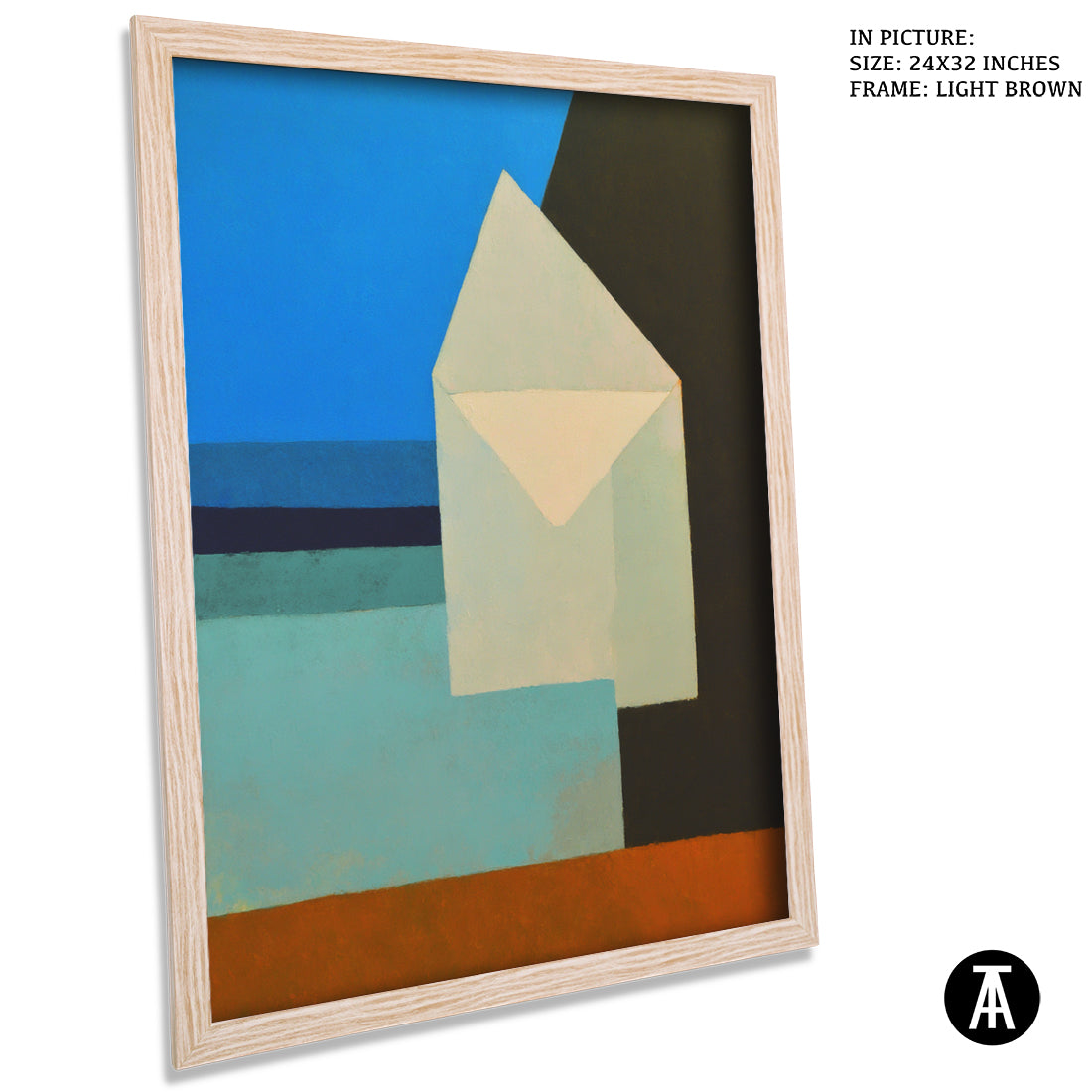 Artwork in Light Brown Frame