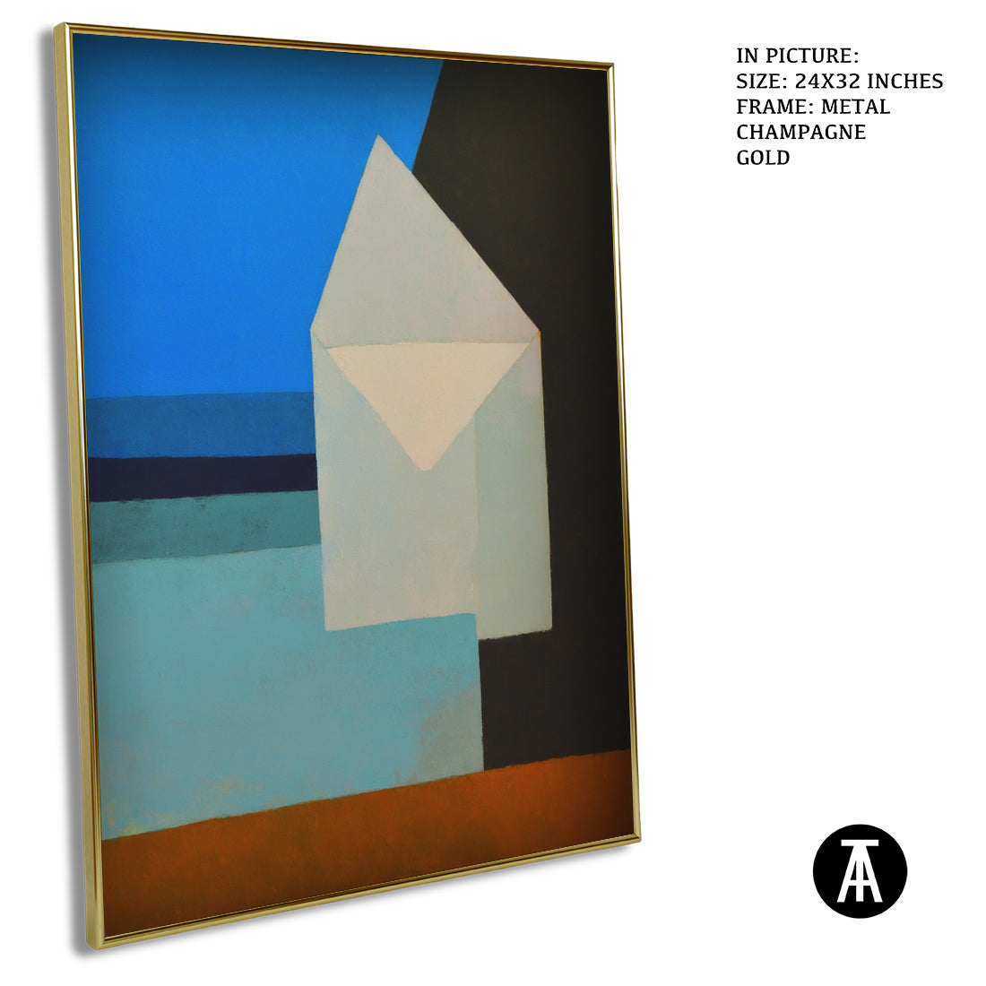 Artwork in Metal Champagne Gold Frame