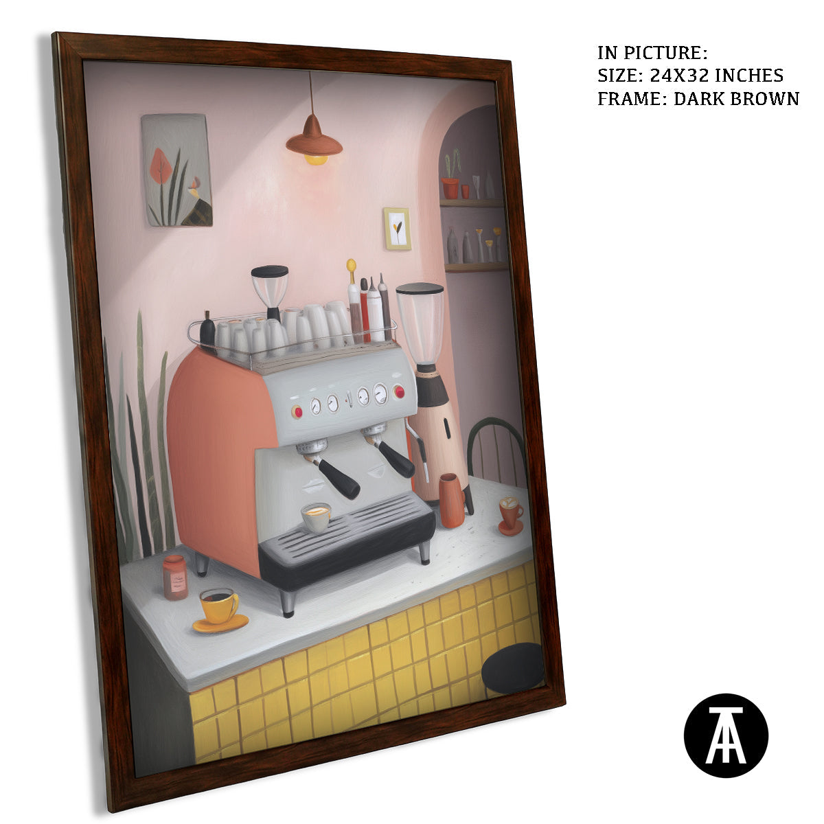 Artwork in Dark Brown Frame