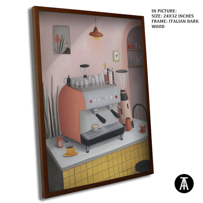 Artwork in Dark Wood Frame