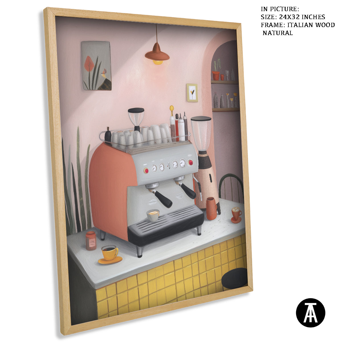 Artwork in Natural Wood Frame