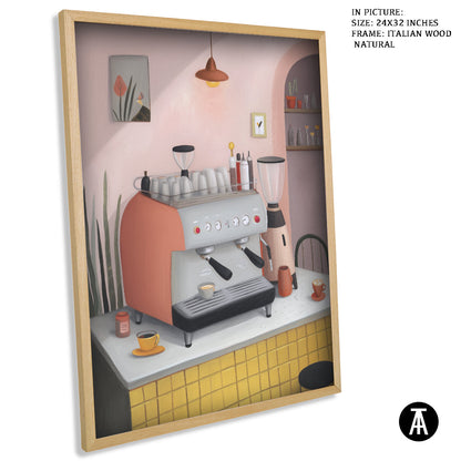 Artwork in Natural Wood Frame