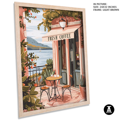 Sample Artwork in Light Brown Frame