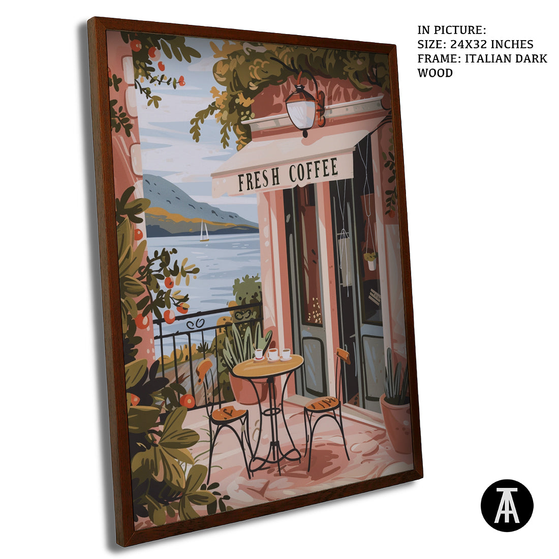 Sample Artwork in Italian Wood Framing Dark