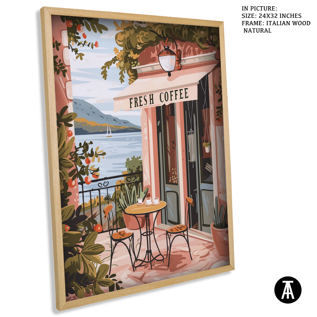 Sample Artwork in Italian Wood Framing Natural