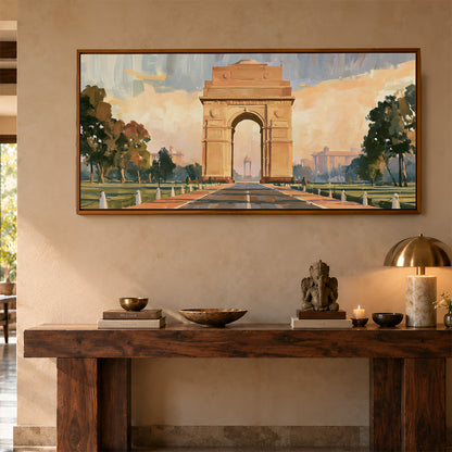 Panoramic Indian Painting in a Lifestyle Setting