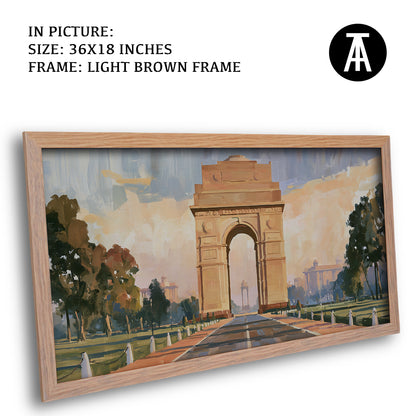 Artwork in Light Brown Frame